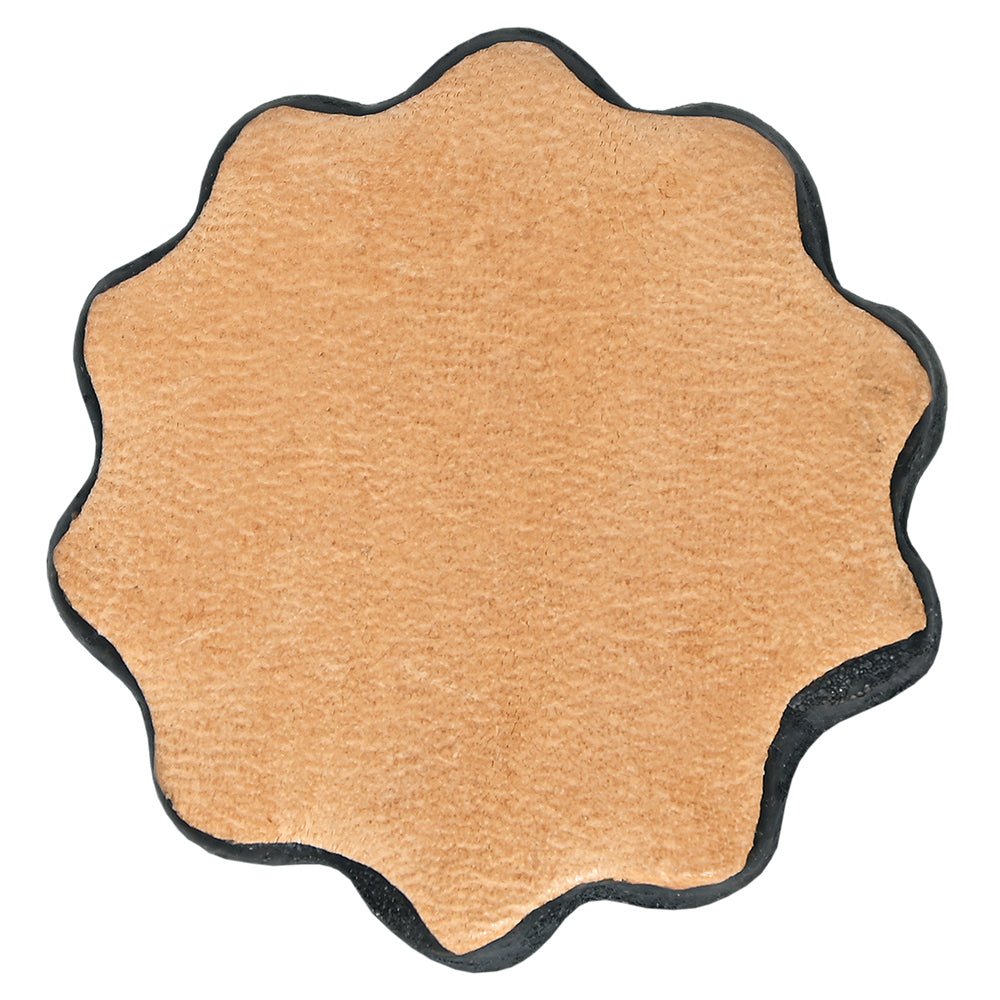 Hilason Plain Scalloped Leather Rosette Concho Saddle Tack Tan 1-1/4 "