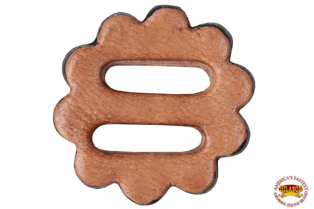 Slotted Leather Concho — Tan, 1-1/4"
