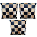 Leather Patchwork Pillow Cover Set of 3, 16 x 16