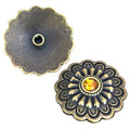 Hilason Antique Brass Berry Concho with Topaz Stone