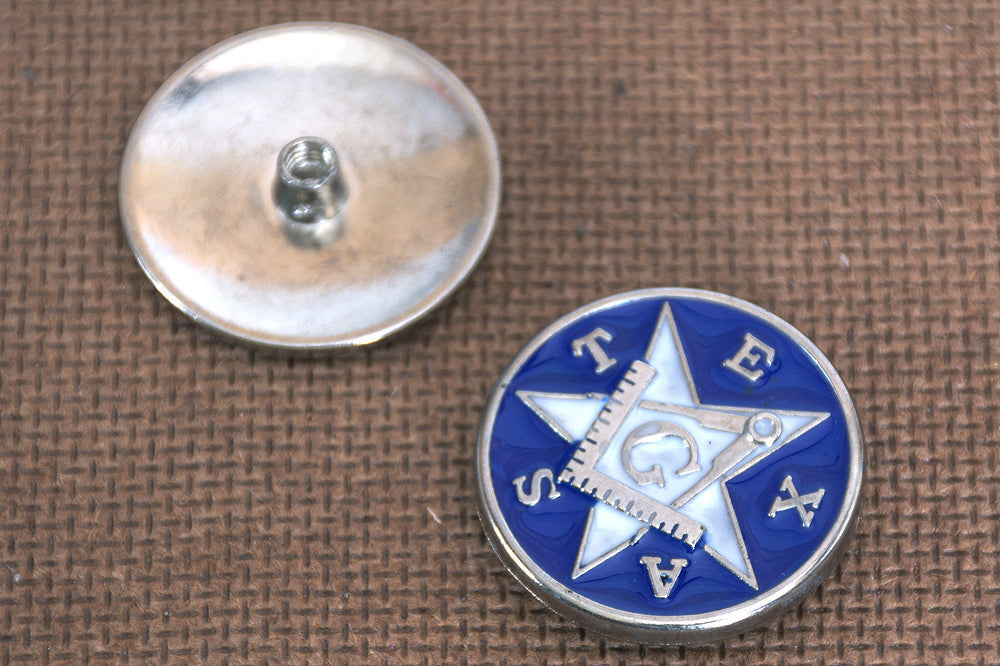 Screw Back Concho Nickel Enamel Square Compasses Saddle Horse
