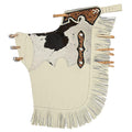 Hilason Western Bull Riding Chinks Chaps Adult Pro Rodeo Bronc Leather White