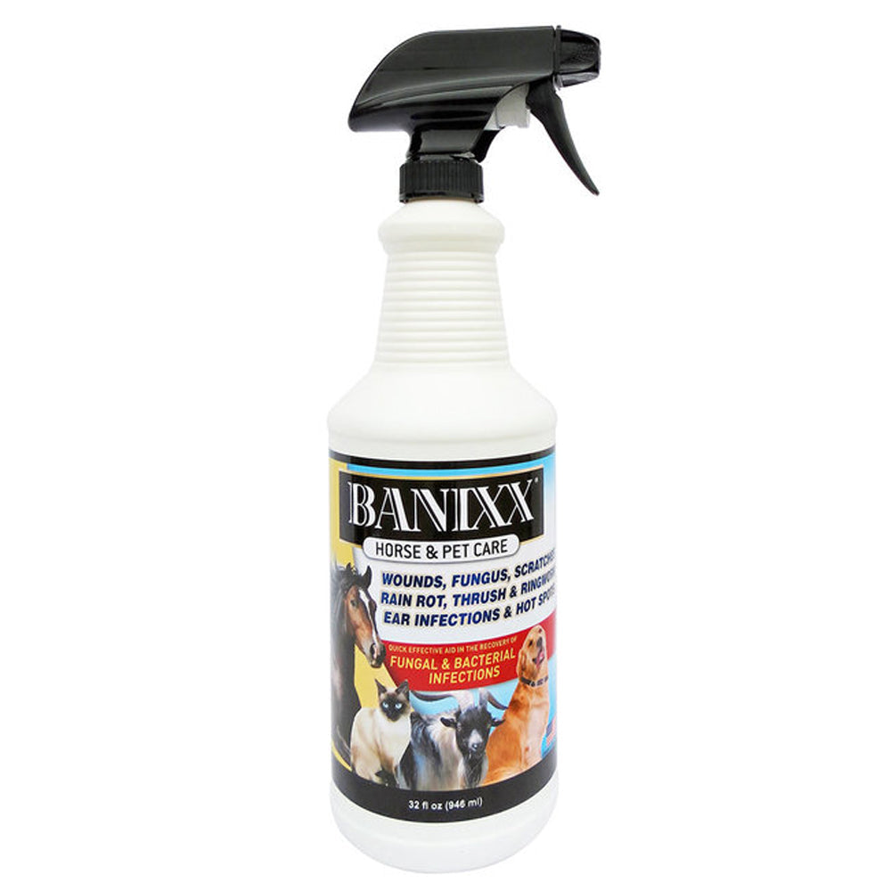 Banixx Horse Infection Wound & Hoof Care Multi Use Spray 32 Oz