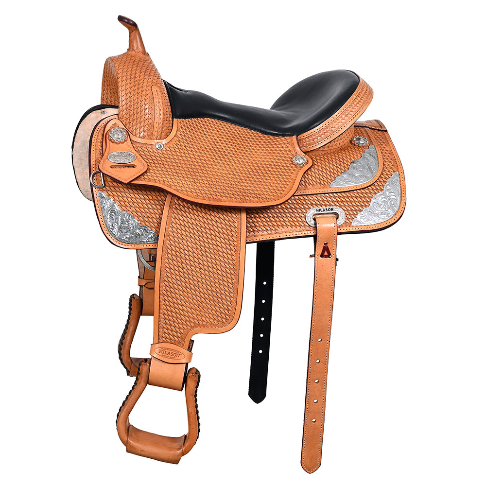 HILASON Western Horse Saddle American Leather Flex Tree Trail & Pleasure Tan | for Horses