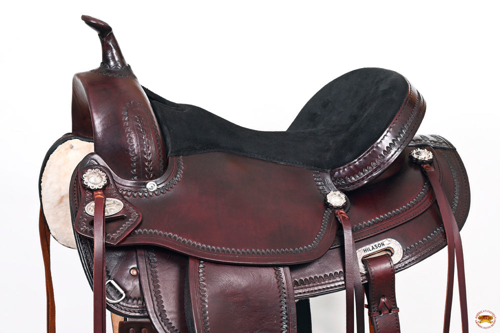 HILASON Western Horse Treeless Saddle American Leather Trail | Barrel for Horses