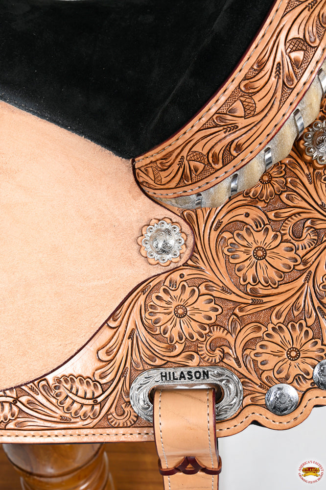 HILASON Western Horse Treeless Saddle American Leather Barrel | for Horses
