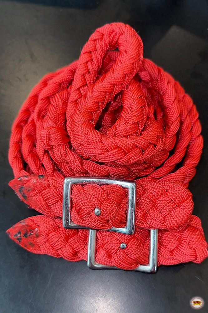 Hilason Braided Poly Barrel Racing Reins, Flat Grip Knots — 1" x 8 ft