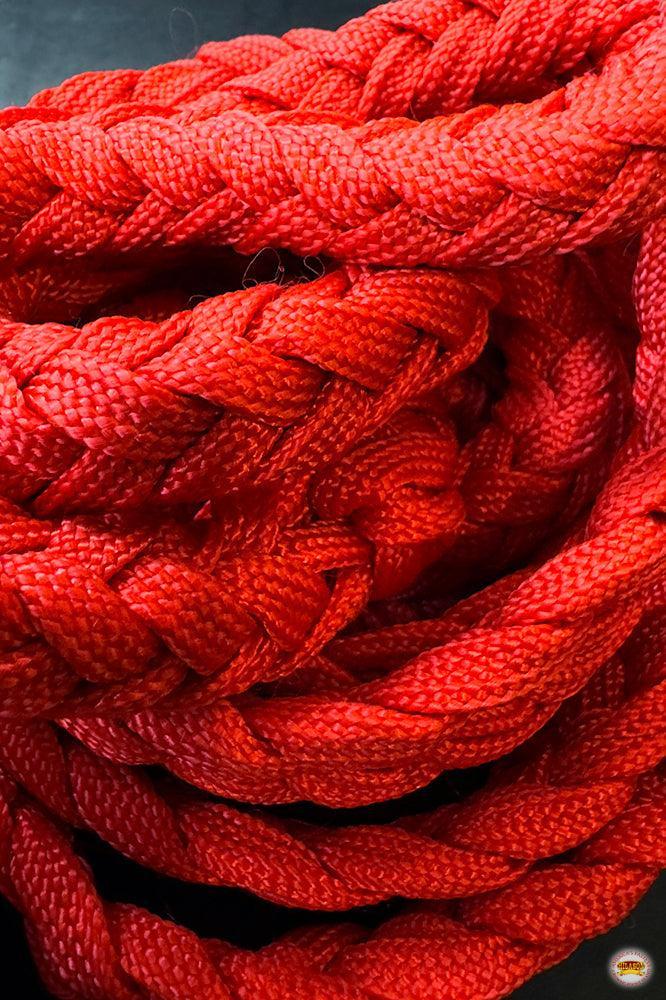 Hilason Braided Poly Barrel Racing Reins, Flat Grip Knots — 1" x 8 ft