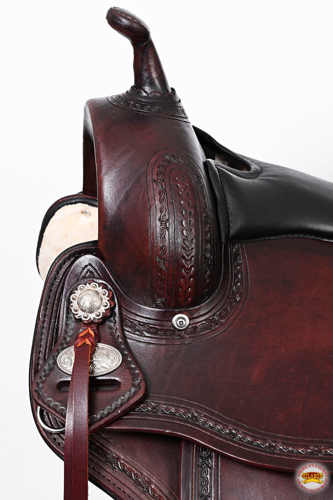 HILASON Western Horse Gaited Flex Trail American Leather Saddle | Treeless for Horses