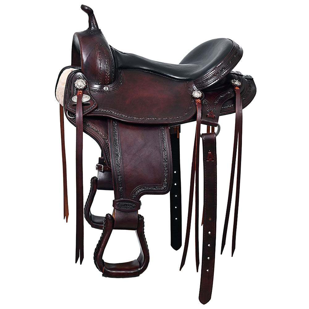 HILASON Western Horse Gaited Flex Trail American Leather Saddle | Treeless for Horses