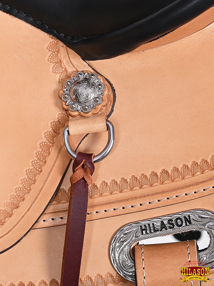 Hilason Western Draft Horse Wide Gullet Trail American Leather Saddle