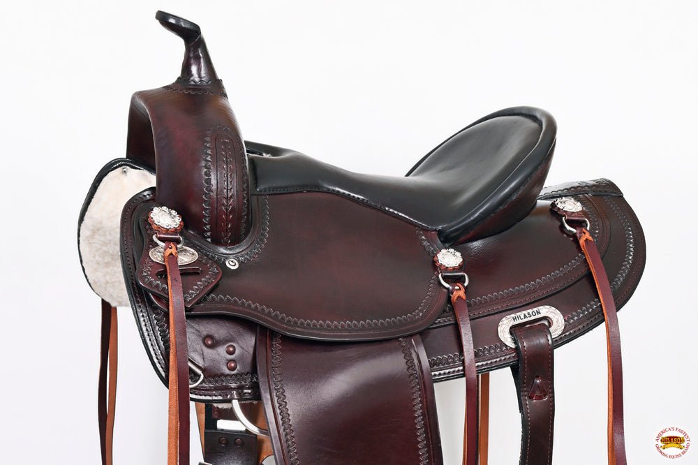 Hilason Western Draft Horse Trail & Pleasure Leather Saddle