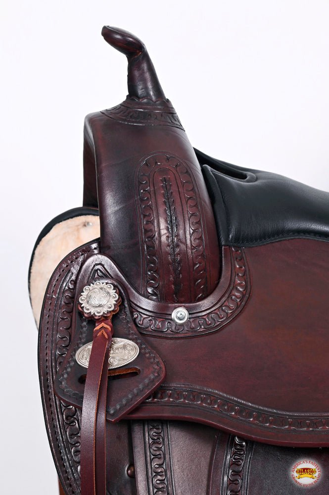 Hilason Flex-Tree Western Trail Leather Saddle — Chocolate Brown