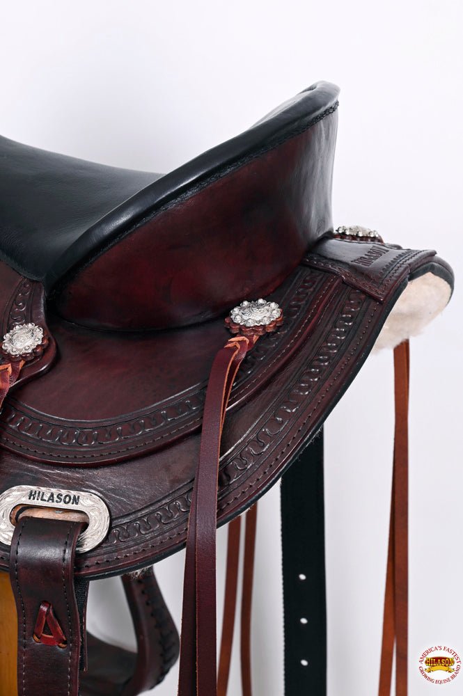 Hilason Flex-Tree Western Trail Leather Saddle — Chocolate Brown