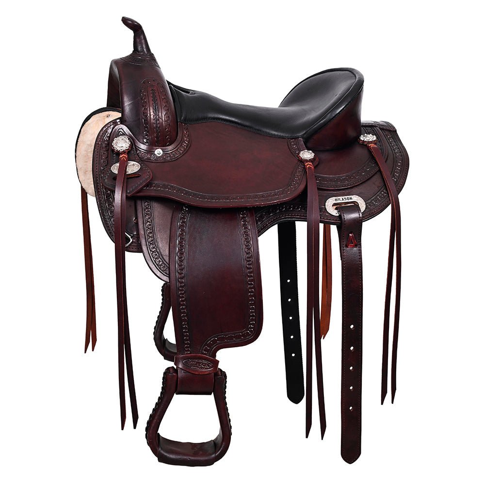 Hilason Flex-Tree Western Trail Leather Saddle — Chocolate Brown