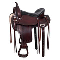 Hilason Flex-Tree Western Trail Leather Saddle — Chocolate Brown