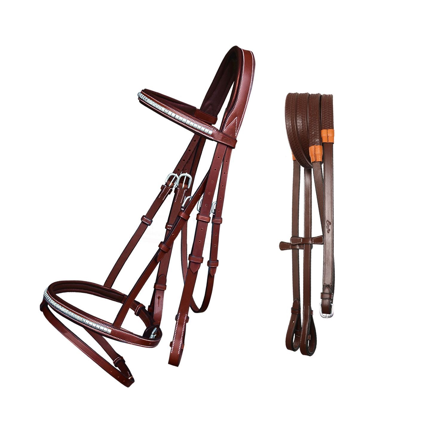 ExionPro SS / Brass Clincher Bridle With Flash and Reins by Bridles & Reins - alternate view 4