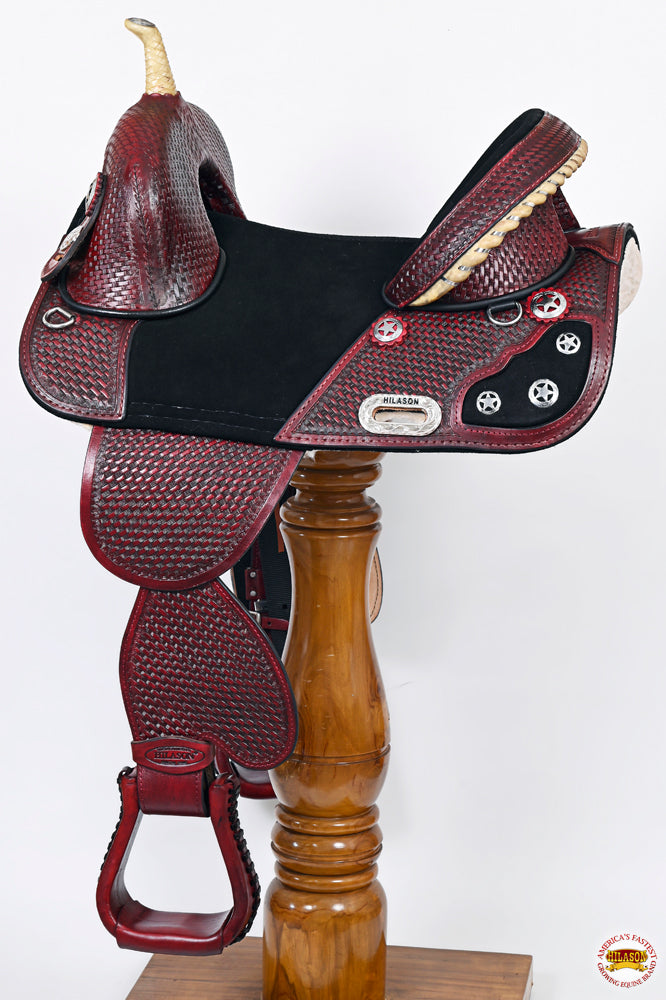 Hilason Western Horse Treeless Trail Barrel American Leather Saddle