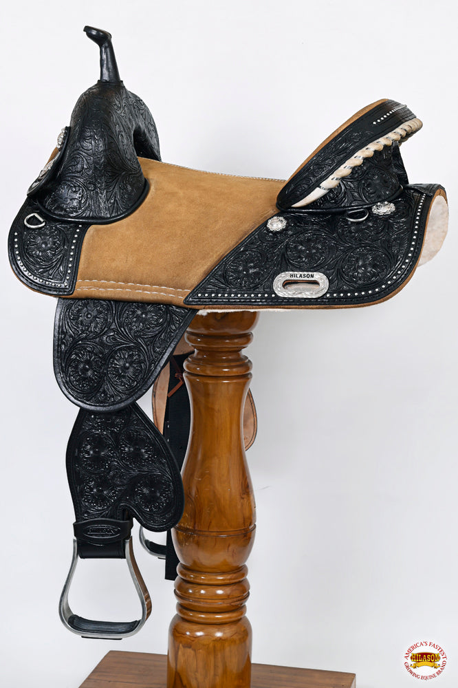 Hilason Western Horse Treeless Trail Barrel American Leather Saddle