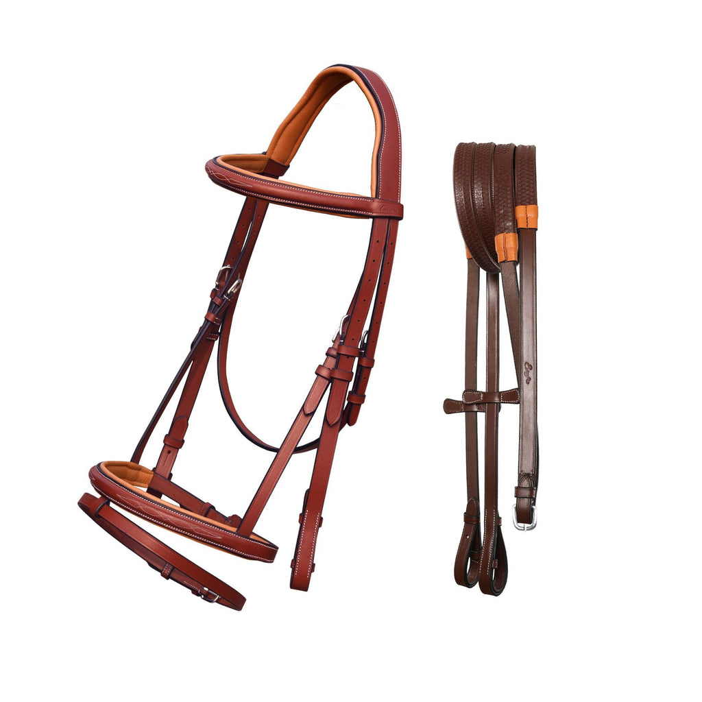 ExionPro Twin Designer Fancy Stitched English Snaffle Bridle with Reins by Bridles & Reins - alternate view 3