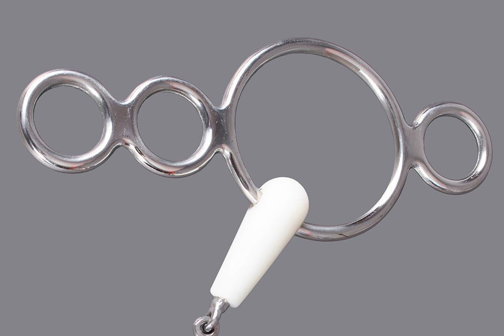 5" Happy Copper Roller Mouth 3-Ring Pessoa Gag Stainless Steel H. Bit
