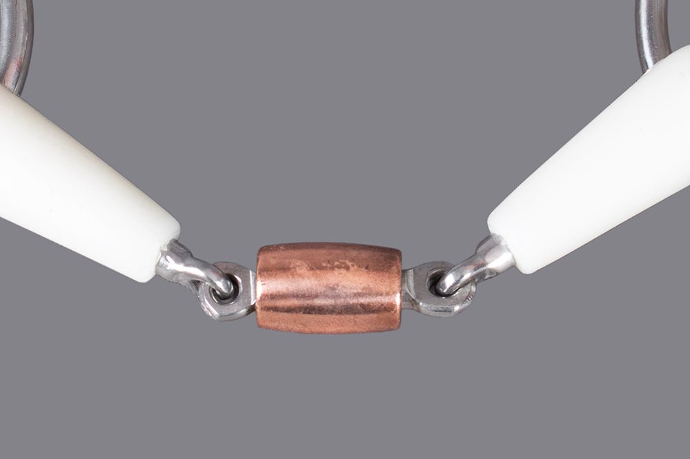 5" Happy Copper Roller Mouth 3-Ring Pessoa Gag Stainless Steel H. Bit