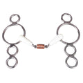 5" Happy Copper Roller Mouth 3-Ring Pessoa Gag Stainless Steel H. Bit