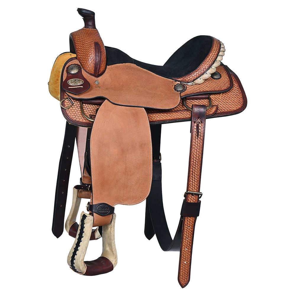 HILASON Western Horse Saddle American Leather Ranch Roping Cowboy | Hand Tooled Wade & For Horses