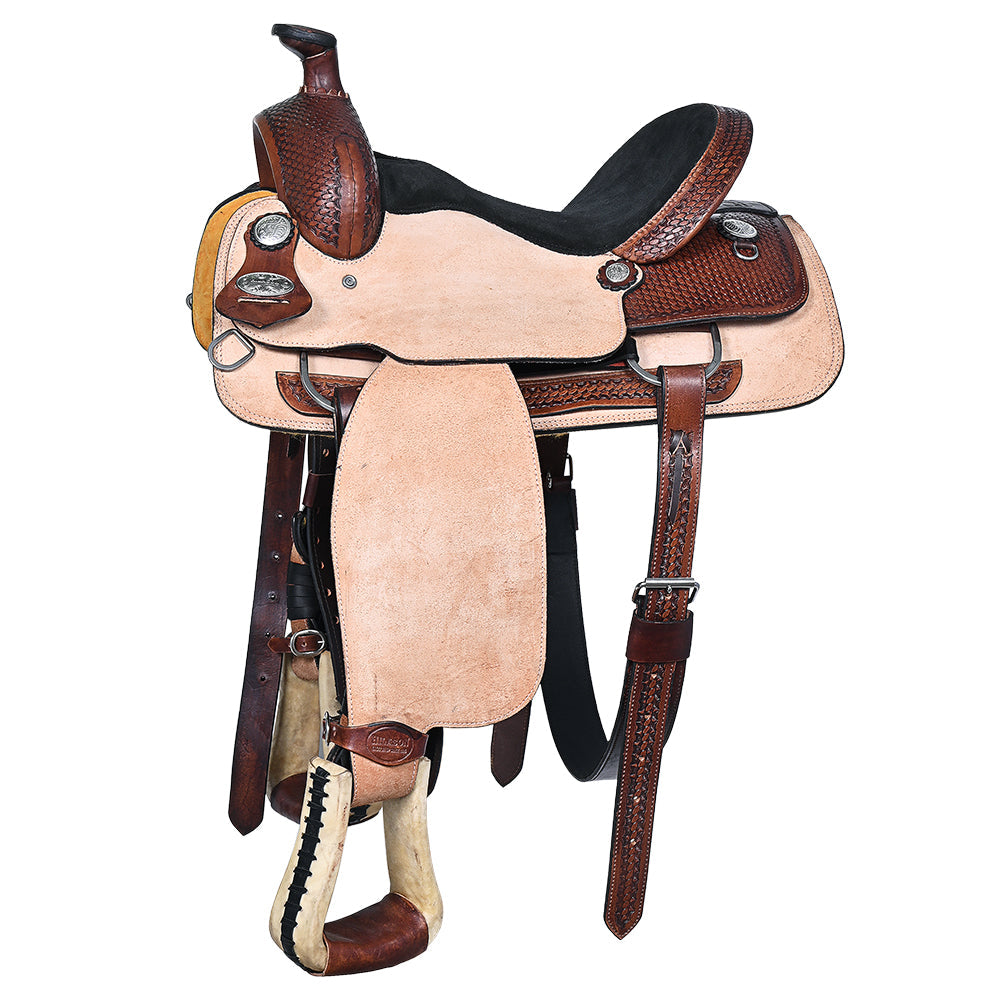HILASON Western Horse Saddle American Leather Ranch Roping Cowboy | Hand Tooled Wade & For Horses