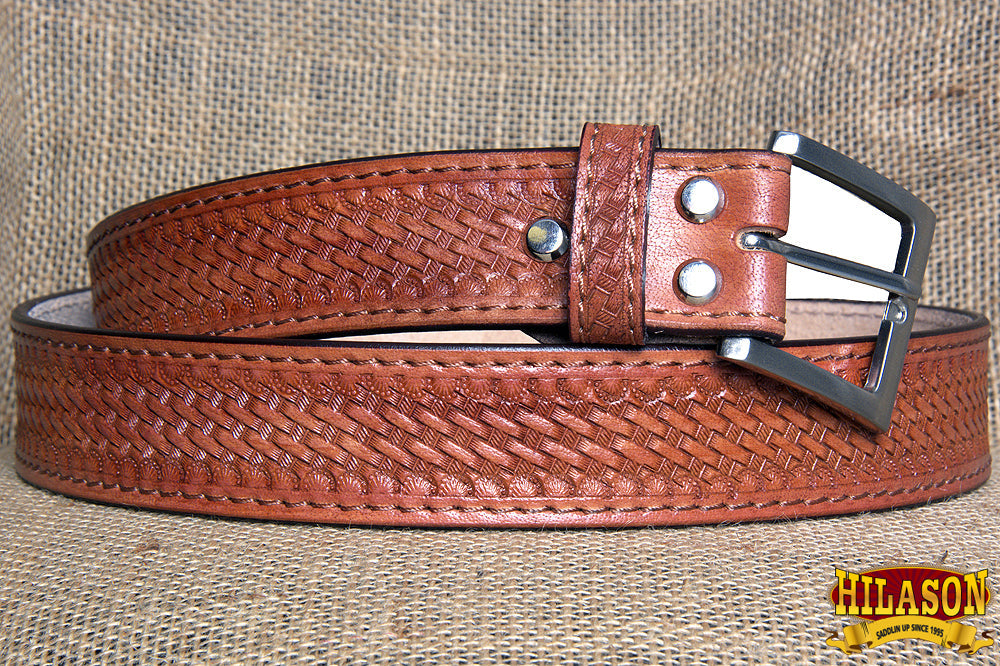 HILASON Western Genuine Leather Belt for Men Women Cowboy Cowgirl Handmade Unisex Full Grain Heavy Duty Tooled Belt for Jeans