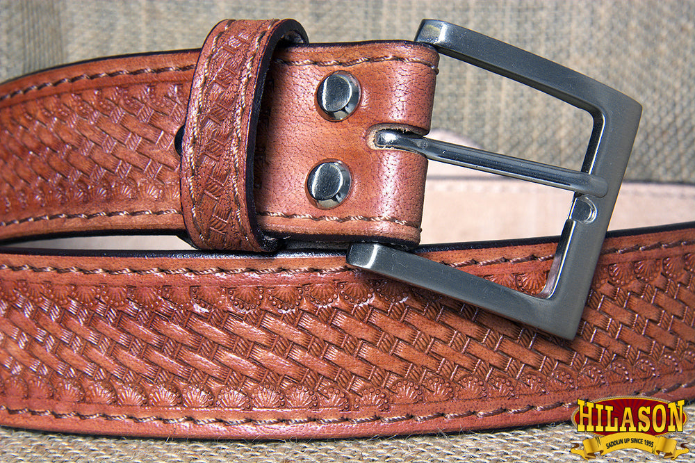HILASON Western Genuine Leather Belt for Men Women Cowboy Cowgirl Handmade Unisex Full Grain Heavy Duty Tooled Belt for Jeans