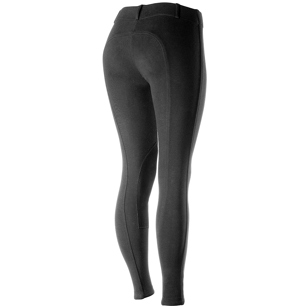 34" Horze Ella Womens Pull On Knee Patch Breeches Soft Slightly Stretchy Black