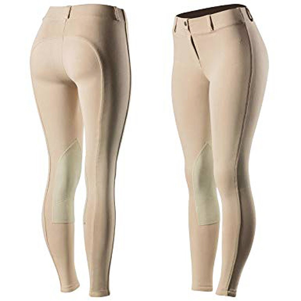 34-Inch Women's Pull-On Knee Patch Breeches Tan