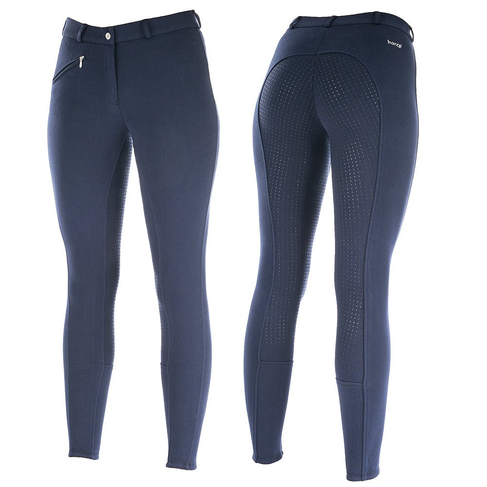 Women's PremiumGrade Active Silicone Grip Full Seat Breeches In Peacoat Blue Riding