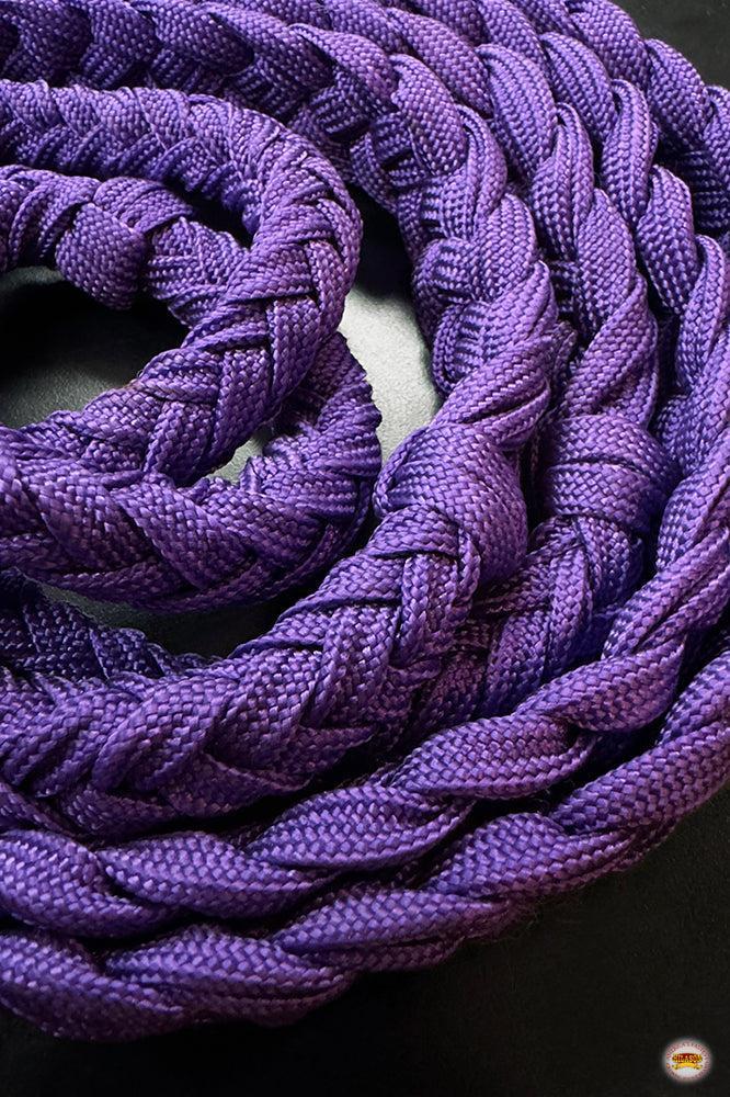 Hilason Braided Poly Barrel Racing Reins, Flat Grip Knots — 1" x 8 ft