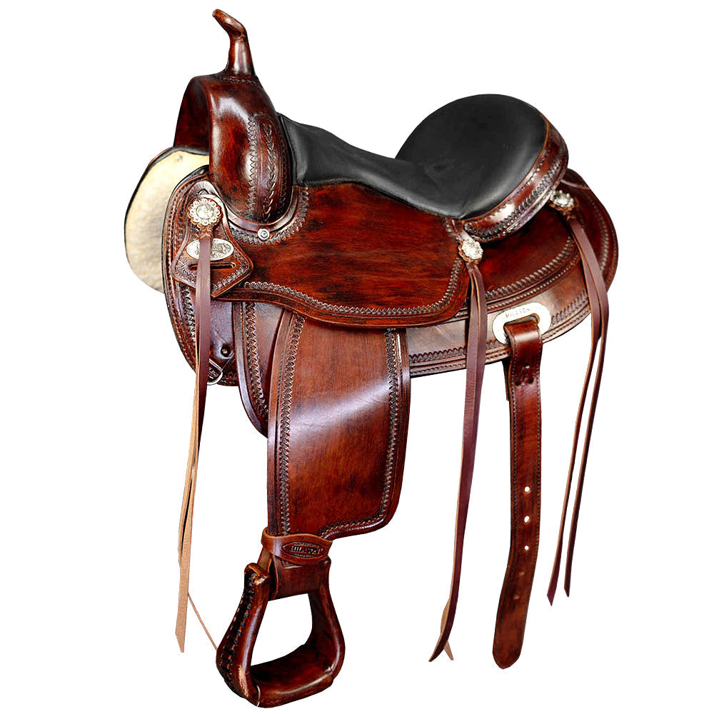 HILASON Western Horse Saddle American Leather Flex Tree Trail & Pleasure Dark Brown | for Horses