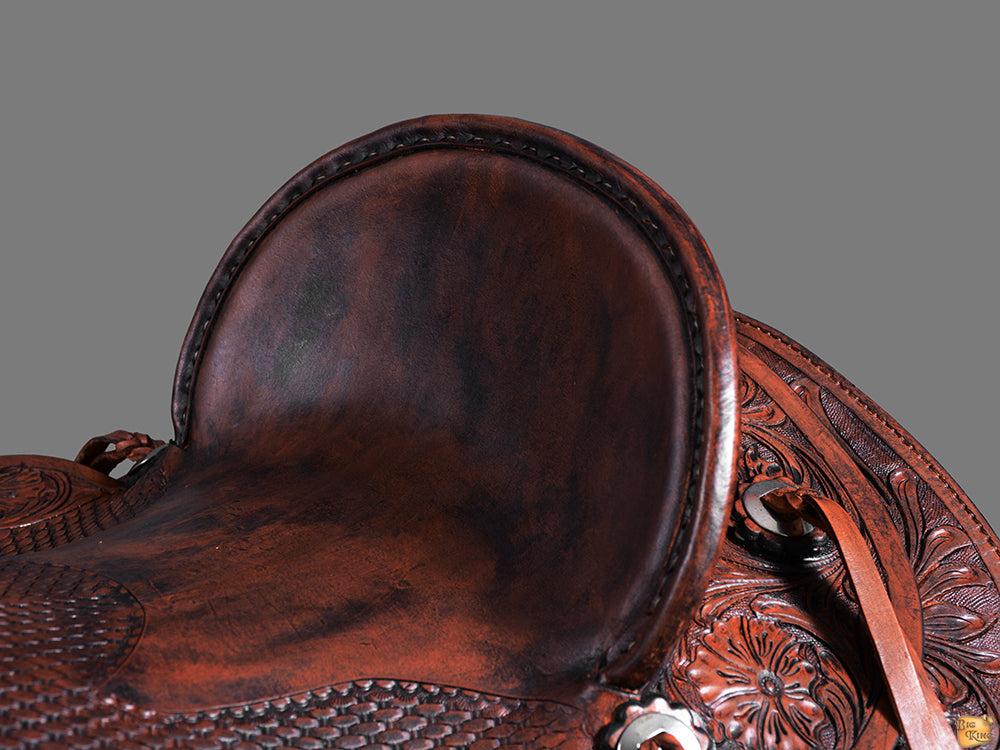 Hilason Western Wade Ranch Roping Leather Saddle — Dark Brown