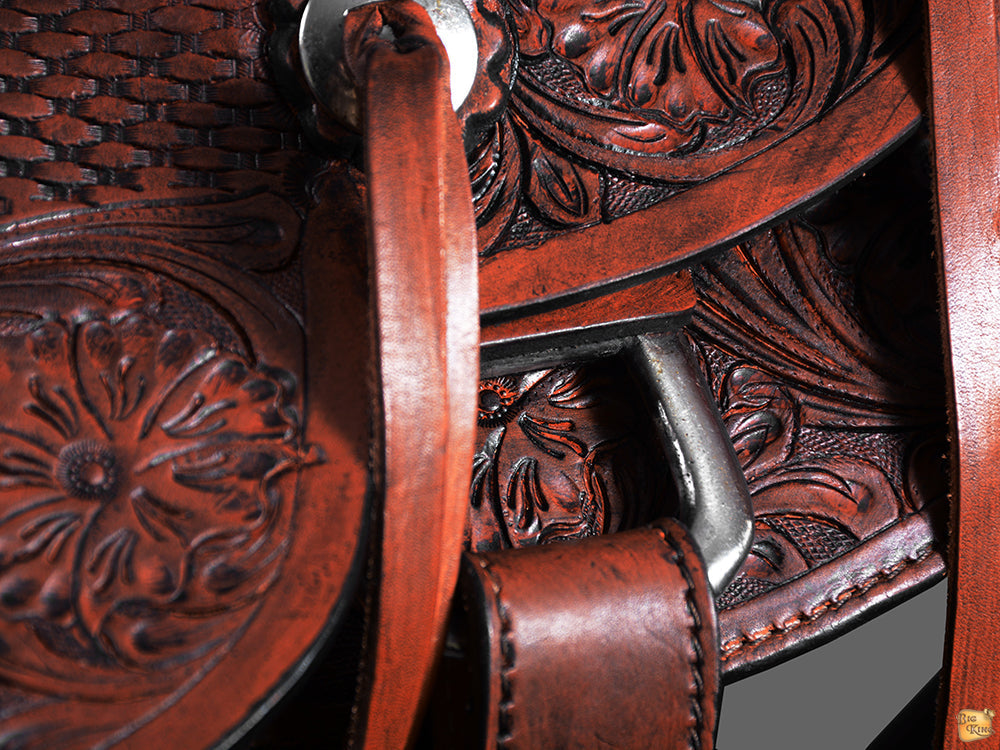 Hilason Western Wade Ranch Roping Leather Saddle — Dark Brown