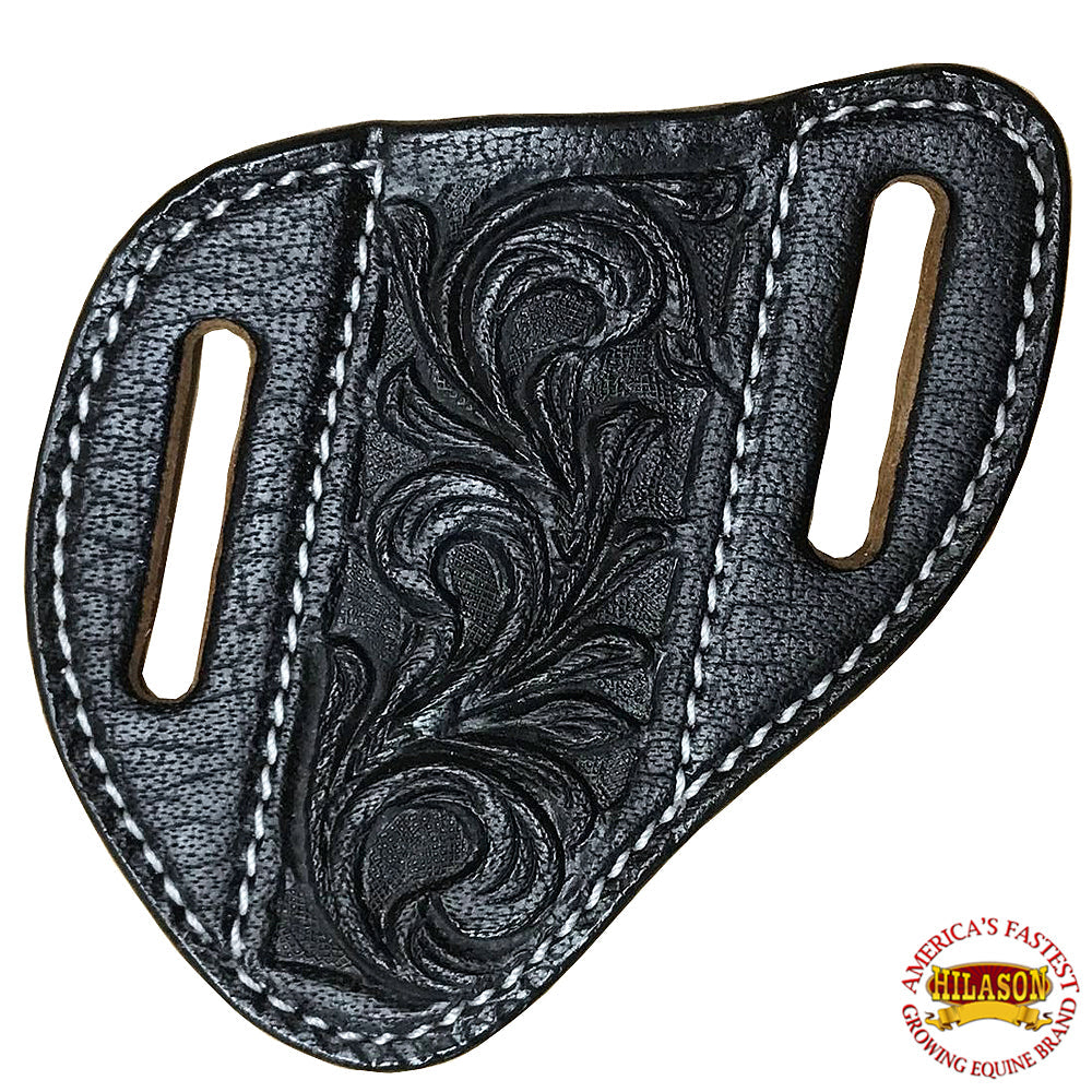 HILASON Leather Angled Knife Scabbard Sheath Cover Floral Tooled | Holster Pocket Buck