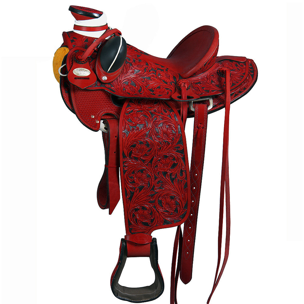 Hilason Western Horse Wade Saddle American Leather Ranch Roping Mahogany