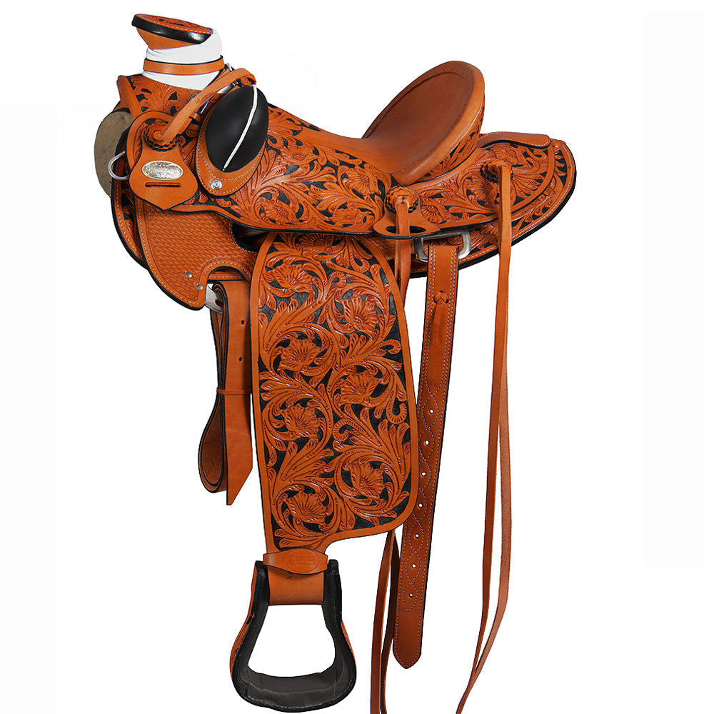 Hilason Western Horse Wade Saddle American Leather Ranch Roping Oiled