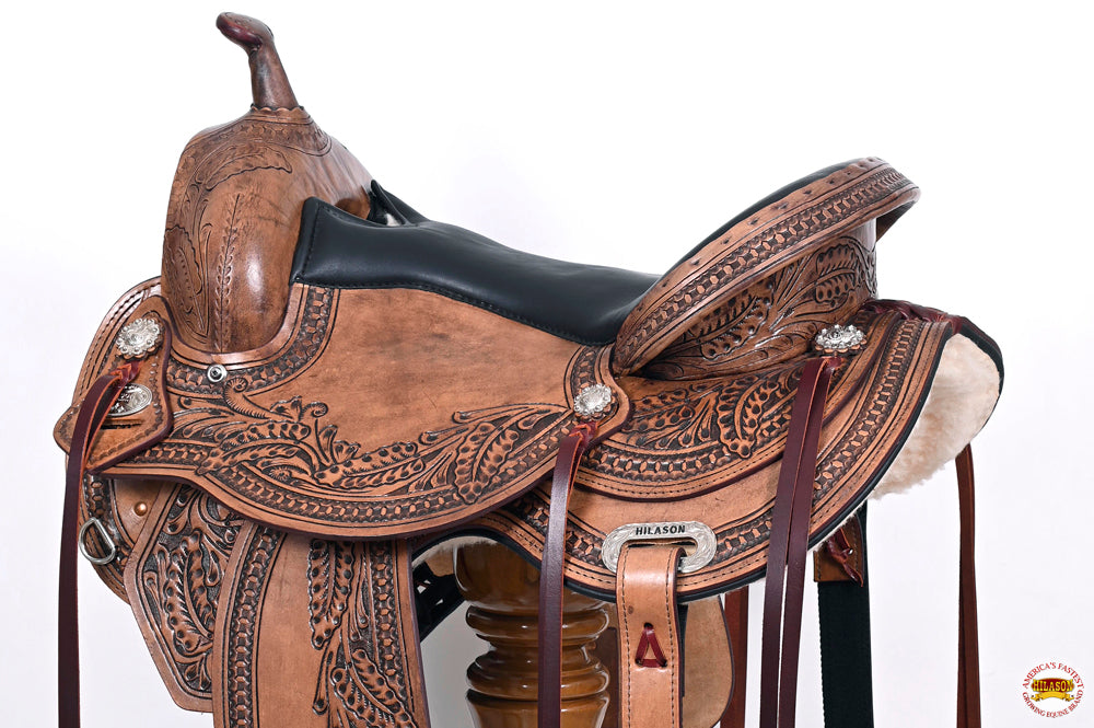 HILASON Western Horse Saddle American Leather Flex Tree Trail & Pleasure Antique Brown | for Horses