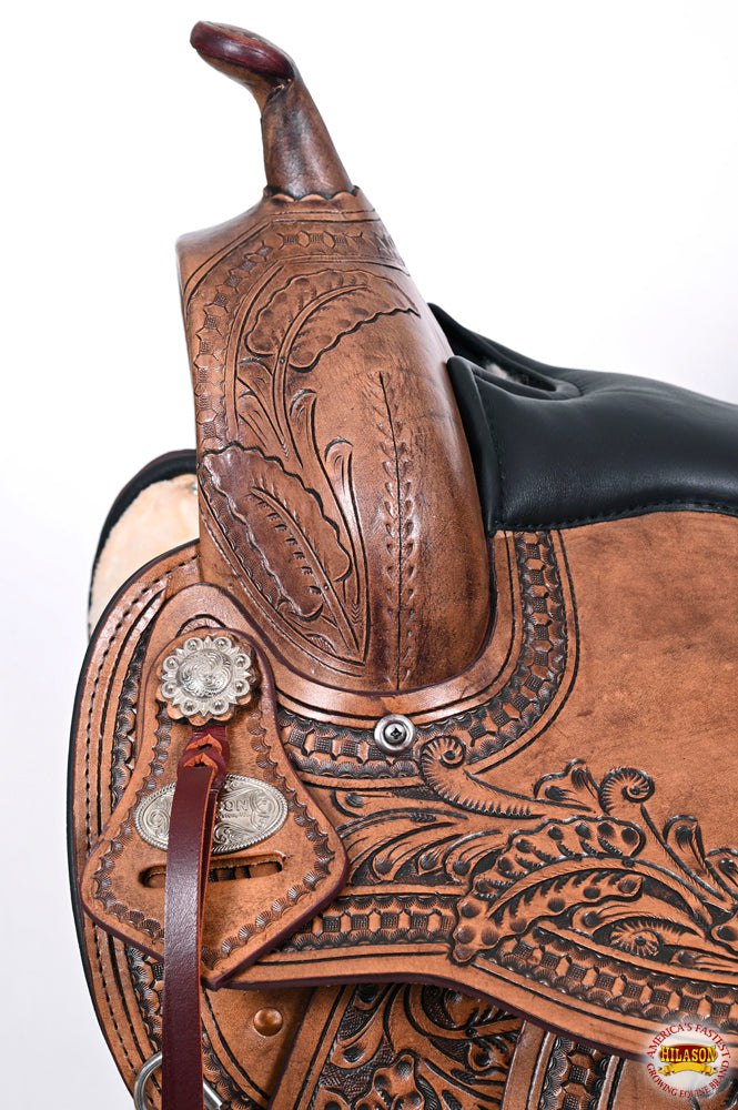 HILASON Western Horse Saddle American Leather Flex Tree Trail & Pleasure Antique Brown | for Horses