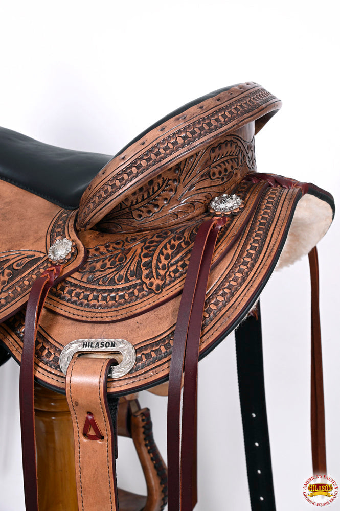 HILASON Western Horse Saddle American Leather Flex Tree Trail & Pleasure Antique Brown | for Horses