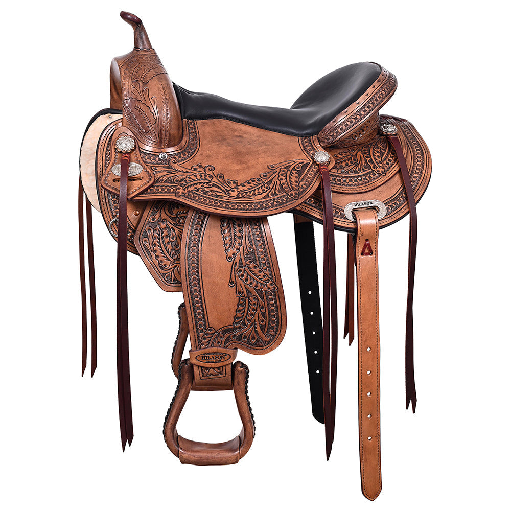 HILASON Western Horse Saddle American Leather Flex Tree Trail & Pleasure Antique Brown | for Horses