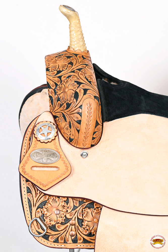 Hilason Western Horse Treeless Trail Barrel American Leather Saddle