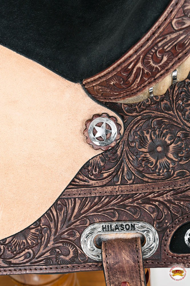 HILASON Western Horse Treeless Trail Barrel American Leather Saddle | for Horses
