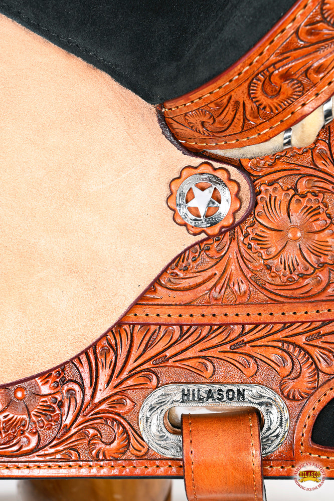 HILASON Western Horse Saddle American Leather Treeless Trail Barre | Barrel for Horses