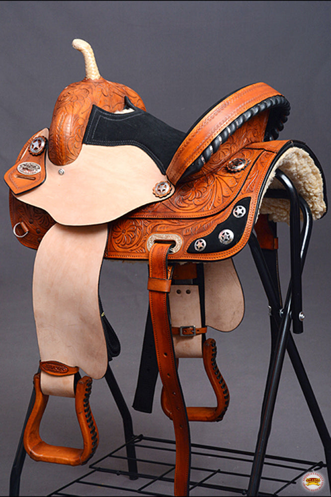 Western Horse Saddle American Leather Treeless Trail Barrel Hilason