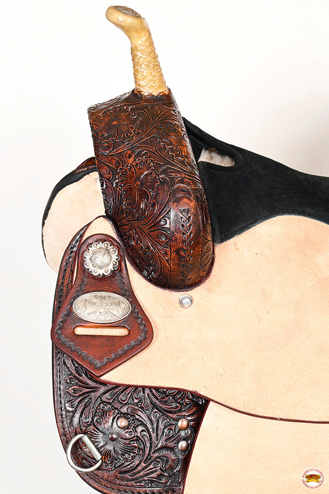 HILASON Western Horse Saddle American Leather Treeless Trail Barrel | for Horses